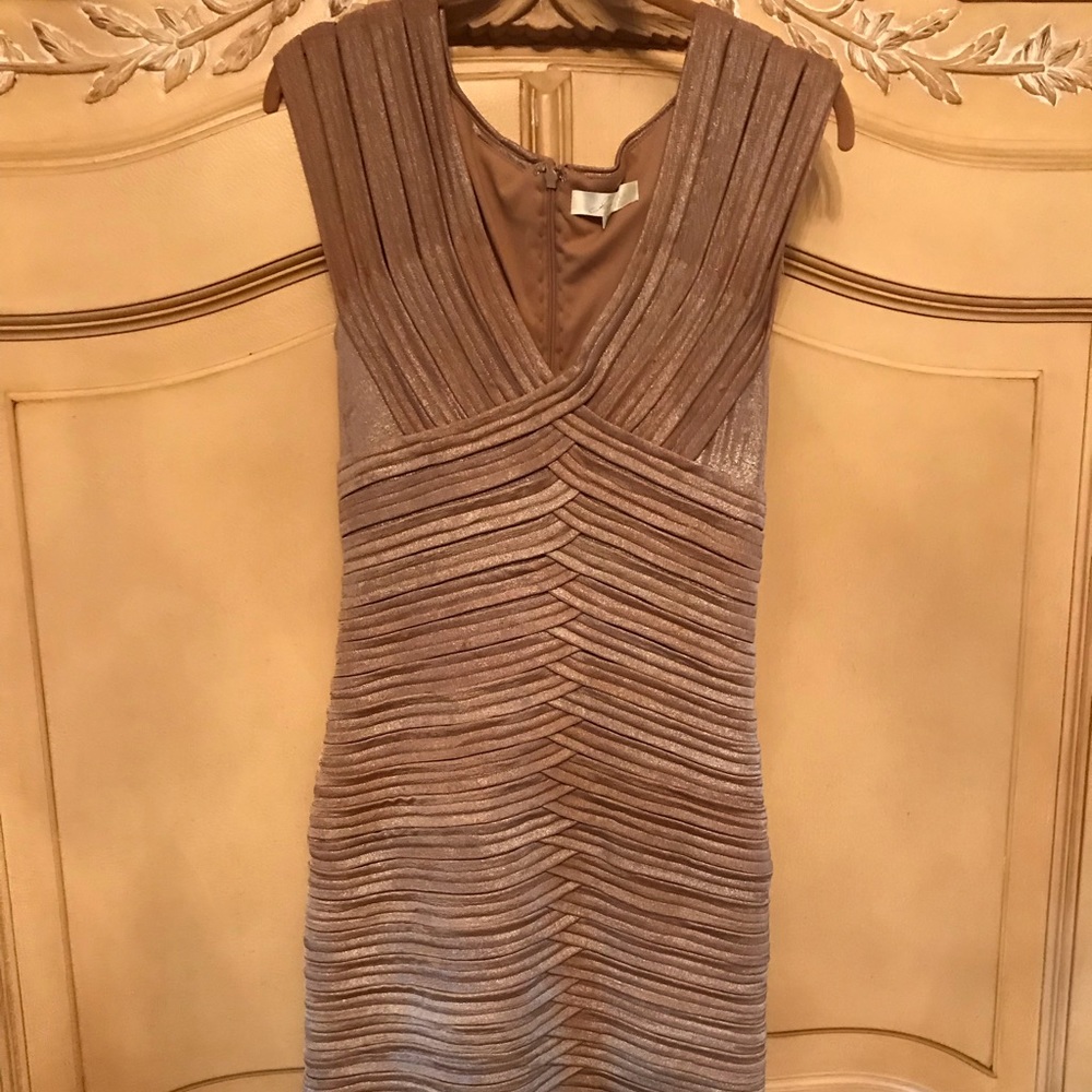 Metallic sheen Nude Color Dress Size 8